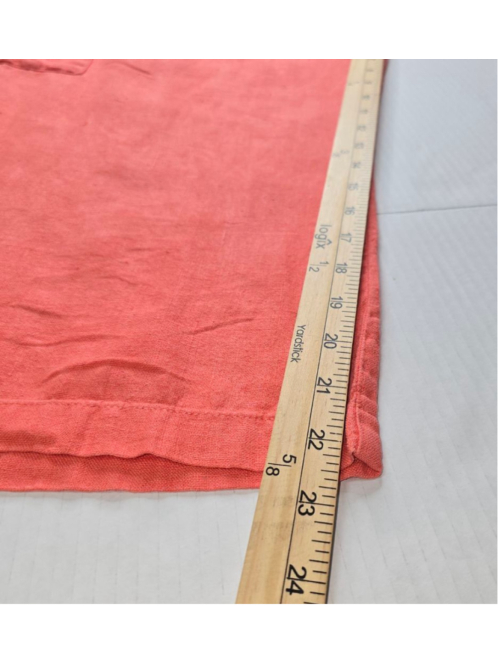 Chico’s Linen Cargo Wide Leg Crop Pants Size 2 Coral Lagenlook - Picture 3 of 8